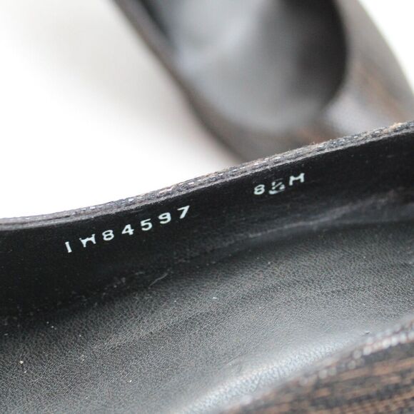 Stuart Weitzman Soft Leather Platform Black Brown Heels Pumps Round Toe Size 8.5 - Picture 8 of 8